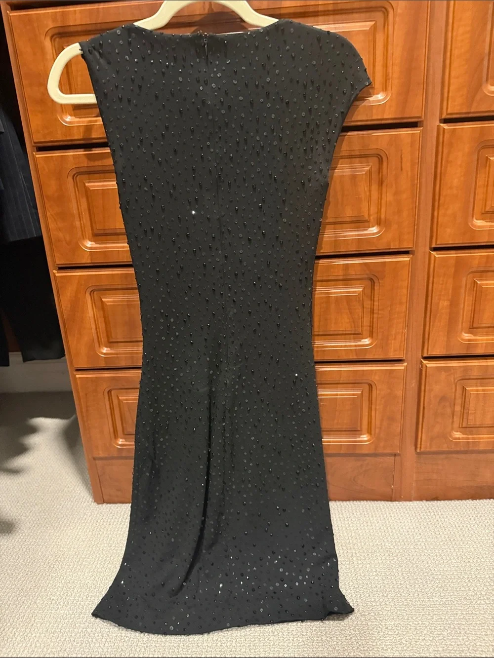 Michael Kors Black One-Shoulder Sequin Twist Dress